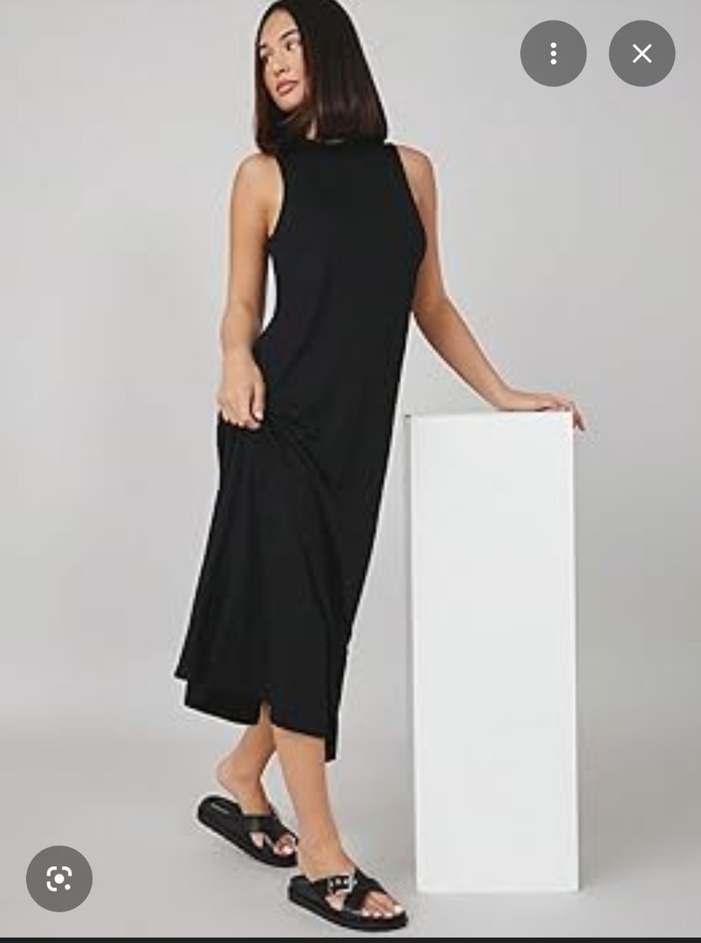 Sleeveless Black Maxi Dress with High Neck